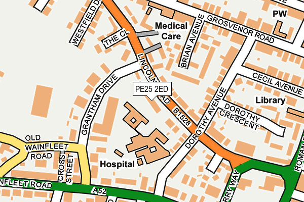 PE25 2ED map - OS OpenMap – Local (Ordnance Survey)