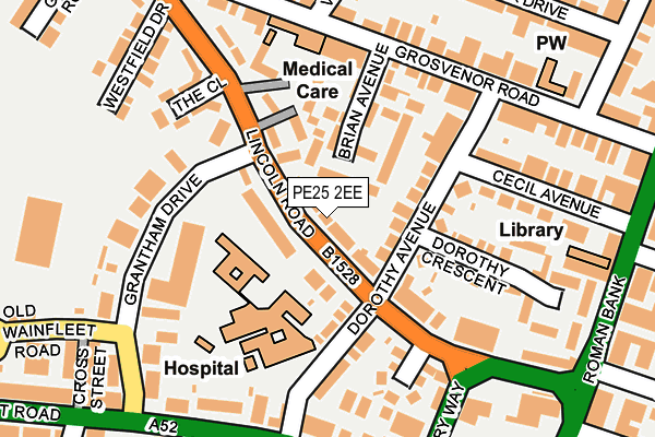 PE25 2EE map - OS OpenMap – Local (Ordnance Survey)
