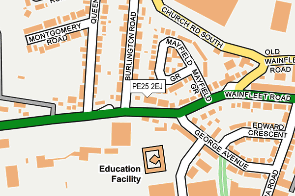 PE25 2EJ map - OS OpenMap – Local (Ordnance Survey)