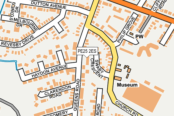 PE25 2ES map - OS OpenMap – Local (Ordnance Survey)