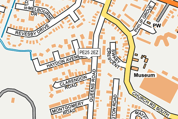 PE25 2EZ map - OS OpenMap – Local (Ordnance Survey)