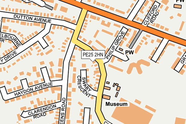 PE25 2HN map - OS OpenMap – Local (Ordnance Survey)