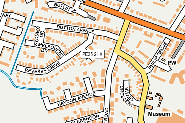 PE25 2HX map - OS OpenMap – Local (Ordnance Survey)