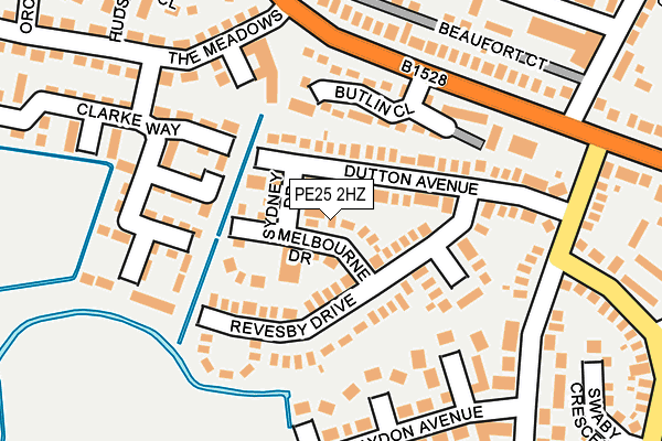 PE25 2HZ map - OS OpenMap – Local (Ordnance Survey)