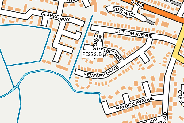 PE25 2JB map - OS OpenMap – Local (Ordnance Survey)