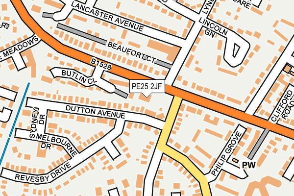 PE25 2JF map - OS OpenMap – Local (Ordnance Survey)