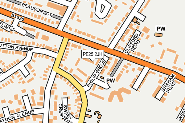 PE25 2JH map - OS OpenMap – Local (Ordnance Survey)