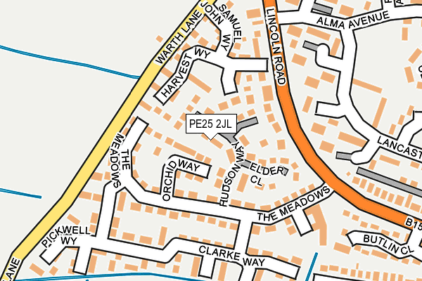 PE25 2JL map - OS OpenMap – Local (Ordnance Survey)