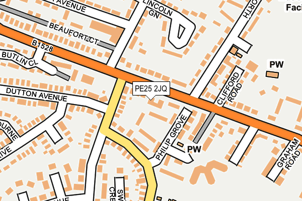 PE25 2JQ map - OS OpenMap – Local (Ordnance Survey)