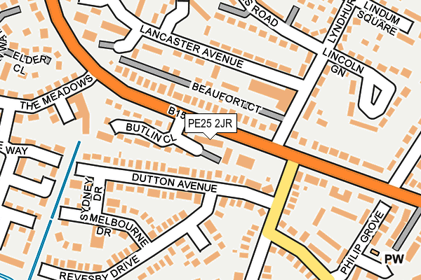 PE25 2JR map - OS OpenMap – Local (Ordnance Survey)