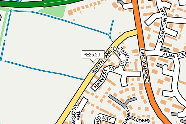 PE25 2JT map - OS OpenMap – Local (Ordnance Survey)