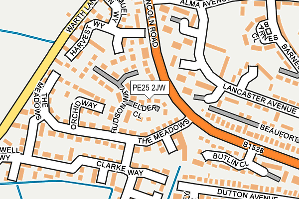 PE25 2JW map - OS OpenMap – Local (Ordnance Survey)