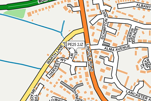 PE25 2JZ map - OS OpenMap – Local (Ordnance Survey)