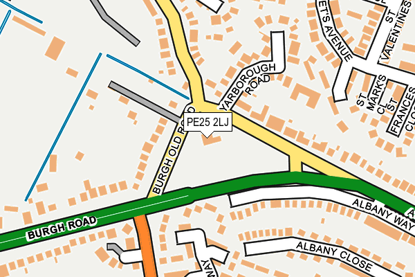 PE25 2LJ map - OS OpenMap – Local (Ordnance Survey)
