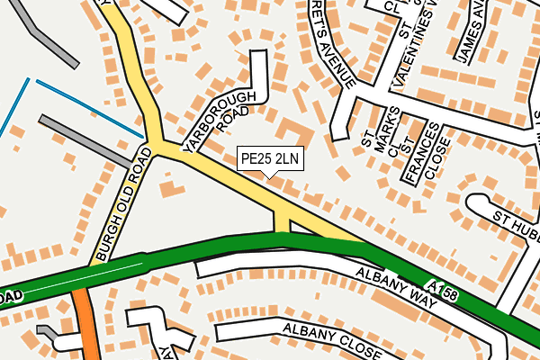 PE25 2LN map - OS OpenMap – Local (Ordnance Survey)