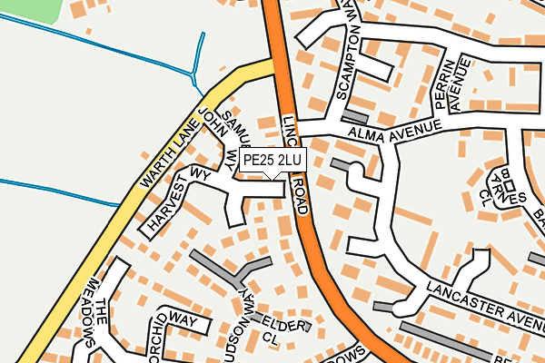 PE25 2LU map - OS OpenMap – Local (Ordnance Survey)