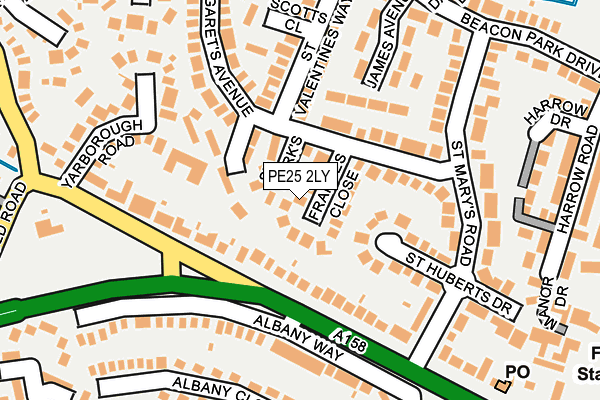 PE25 2LY map - OS OpenMap – Local (Ordnance Survey)