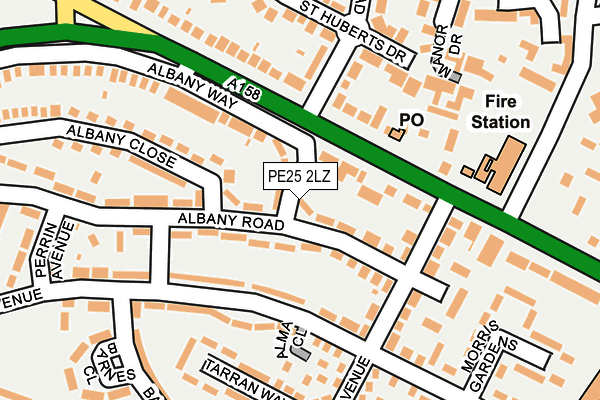 PE25 2LZ map - OS OpenMap – Local (Ordnance Survey)