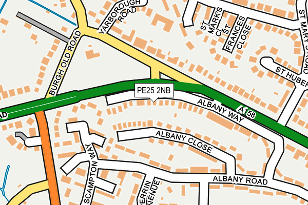 PE25 2NB map - OS OpenMap – Local (Ordnance Survey)