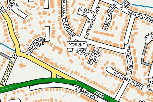 PE25 2NF map - OS OpenMap – Local (Ordnance Survey)