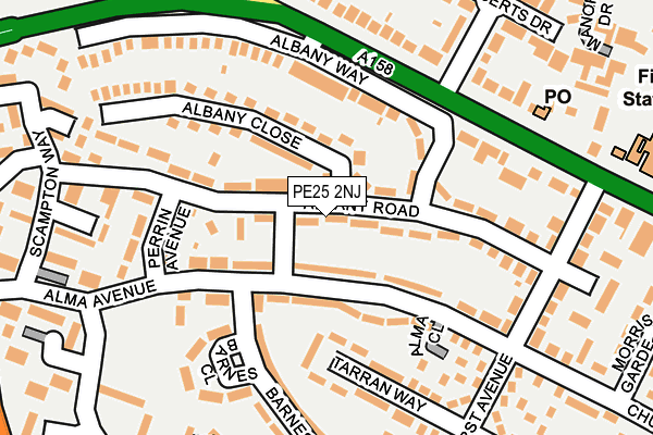 PE25 2NJ map - OS OpenMap – Local (Ordnance Survey)