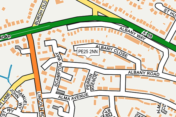 PE25 2NN map - OS OpenMap – Local (Ordnance Survey)