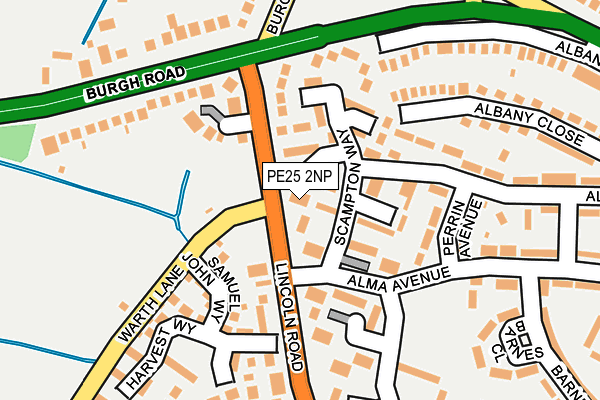PE25 2NP map - OS OpenMap – Local (Ordnance Survey)