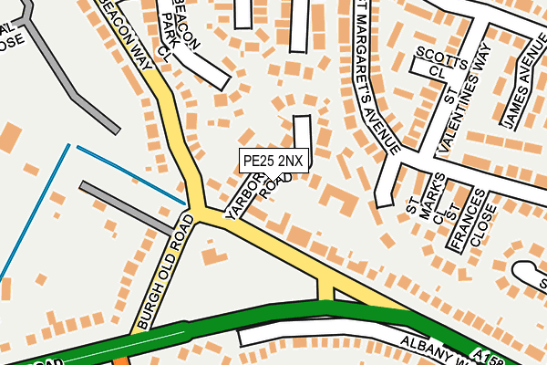 PE25 2NX map - OS OpenMap – Local (Ordnance Survey)