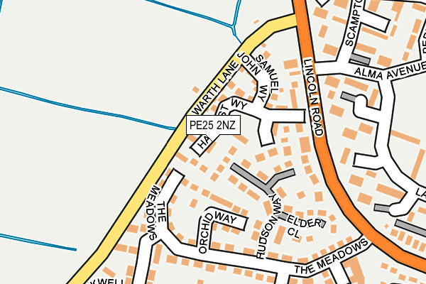 PE25 2NZ map - OS OpenMap – Local (Ordnance Survey)