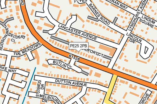 PE25 2PB map - OS OpenMap – Local (Ordnance Survey)