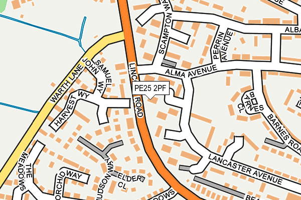 PE25 2PF map - OS OpenMap – Local (Ordnance Survey)