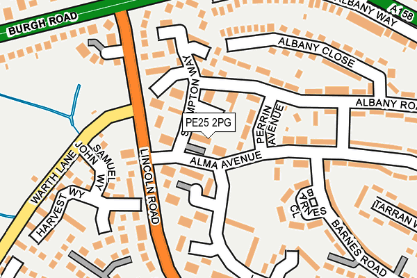 PE25 2PG map - OS OpenMap – Local (Ordnance Survey)