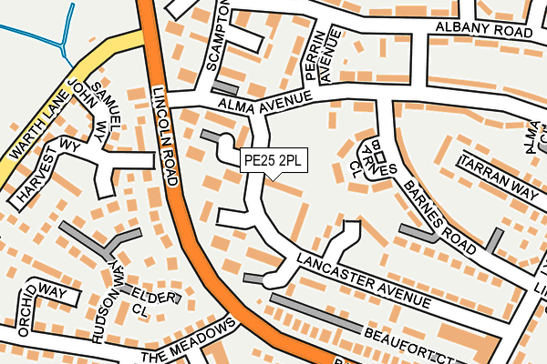 PE25 2PL map - OS OpenMap – Local (Ordnance Survey)