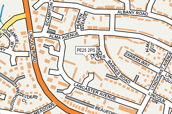 PE25 2PS map - OS OpenMap – Local (Ordnance Survey)