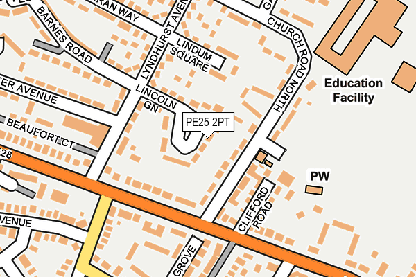 PE25 2PT map - OS OpenMap – Local (Ordnance Survey)