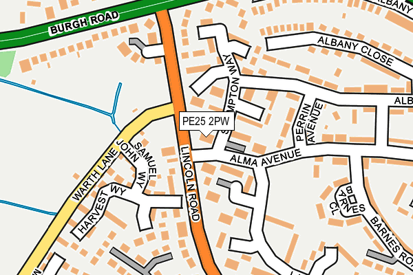 PE25 2PW map - OS OpenMap – Local (Ordnance Survey)