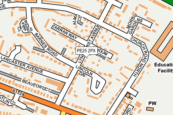PE25 2PX map - OS OpenMap – Local (Ordnance Survey)