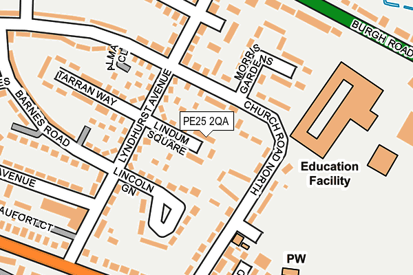 PE25 2QA map - OS OpenMap – Local (Ordnance Survey)