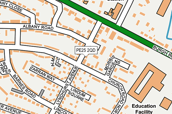 PE25 2QD map - OS OpenMap – Local (Ordnance Survey)
