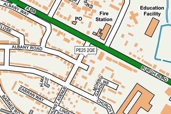 PE25 2QE map - OS OpenMap – Local (Ordnance Survey)