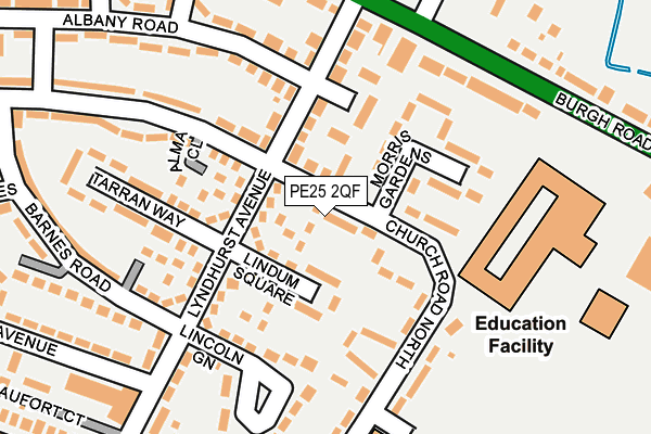 PE25 2QF map - OS OpenMap – Local (Ordnance Survey)