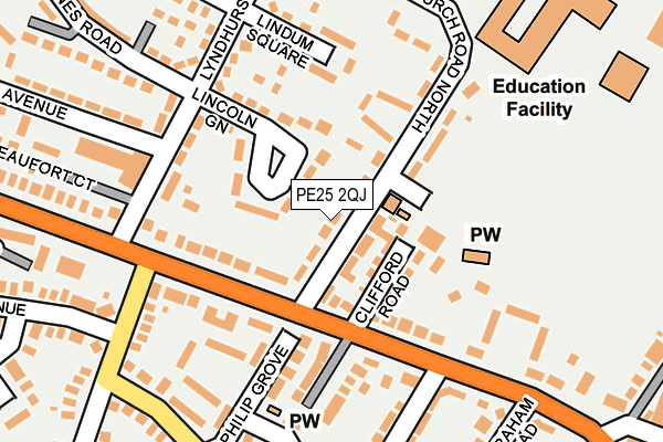 PE25 2QJ map - OS OpenMap – Local (Ordnance Survey)