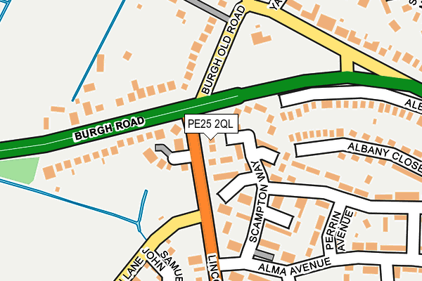 PE25 2QL map - OS OpenMap – Local (Ordnance Survey)