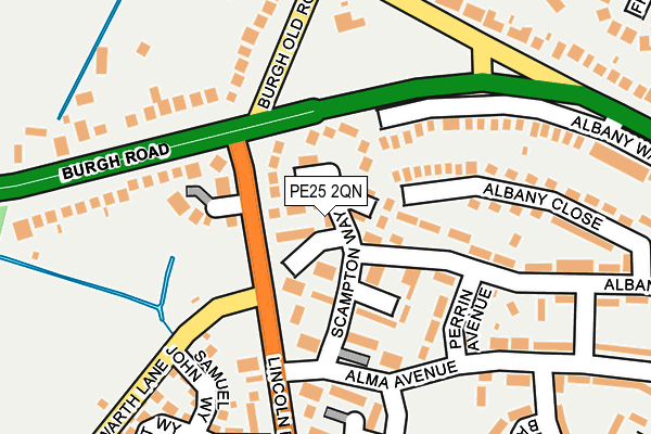 PE25 2QN map - OS OpenMap – Local (Ordnance Survey)