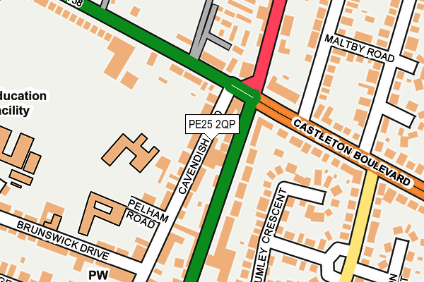 PE25 2QP map - OS OpenMap – Local (Ordnance Survey)