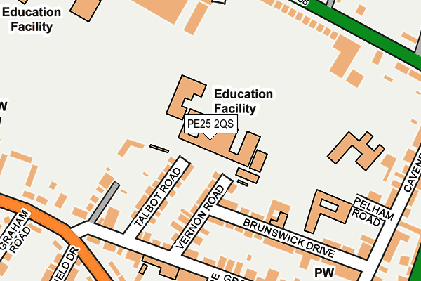 PE25 2QS map - OS OpenMap – Local (Ordnance Survey)