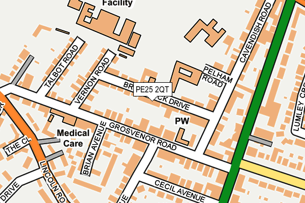 PE25 2QT map - OS OpenMap – Local (Ordnance Survey)