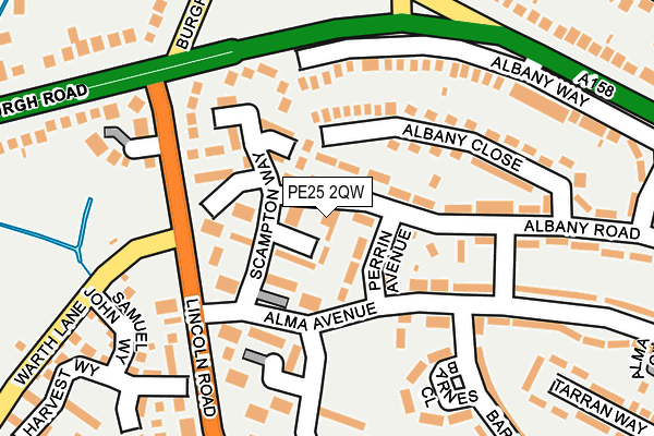 PE25 2QW map - OS OpenMap – Local (Ordnance Survey)
