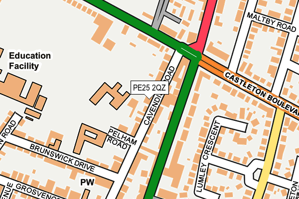 PE25 2QZ map - OS OpenMap – Local (Ordnance Survey)
