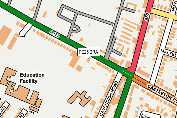 PE25 2RA map - OS OpenMap – Local (Ordnance Survey)